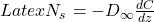 Latex N_s = -D_\infty \frac{dC}{dz}