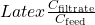 Latex \frac{C_{\text{filtrate}}}{C_{\text{feed}}}
