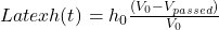 Latex h(t)=h_{0}\frac{(V_{0}-V_{passed})}{V_0}