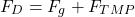 \begin{equation*} F_D = F_g + F_{TMP} \end{equation*}