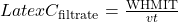Latex C_{\text{filtrate}}=\frac{\text{WHMIT}}{vt}