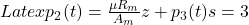 Latex p_2(t) = \frac{\mu R_m}{A_m}z+p_3(t)&s=3